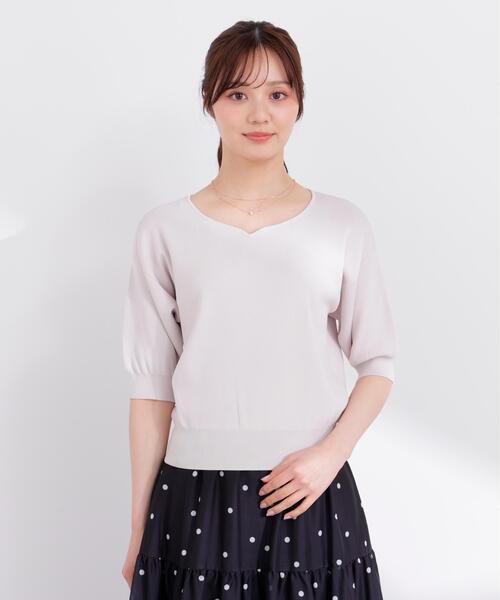 PROPORTION BODY DRESSING(プロポーションボディドレッシング)の「5分袖ハートカットドルマン / 1216170404(ニット/セーター・レディース・グレー/ネイビー/オレンジ/ホワイト・SMALL/MEDIUM)」の14枚目の写真