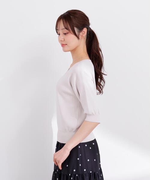 PROPORTION BODY DRESSING(プロポーションボディドレッシング)の「5分袖ハートカットドルマン / 1216170404(ニット/セーター・レディース・グレー/ネイビー/オレンジ/ホワイト・SMALL/MEDIUM)」の15枚目の写真
