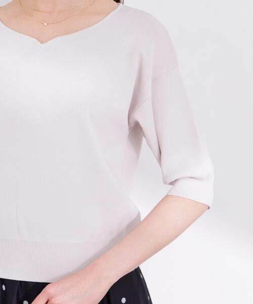 PROPORTION BODY DRESSING(プロポーションボディドレッシング)の「5分袖ハートカットドルマン / 1216170404(ニット/セーター・レディース・グレー/ネイビー/オレンジ/ホワイト・SMALL/MEDIUM)」の18枚目の写真
