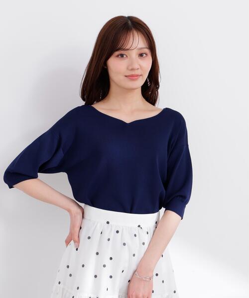 PROPORTION BODY DRESSING(プロポーションボディドレッシング)の「5分袖ハートカットドルマン / 1216170404(ニット/セーター・レディース・グレー/ネイビー/オレンジ/ホワイト・SMALL/MEDIUM)」の8枚目の写真