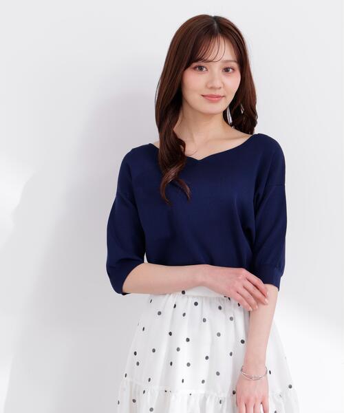 PROPORTION BODY DRESSING(プロポーションボディドレッシング)の「5分袖ハートカットドルマン / 1216170404(ニット/セーター・レディース・グレー/ネイビー/オレンジ/ホワイト・SMALL/MEDIUM)」の11枚目の写真