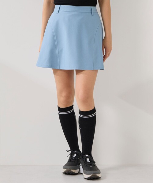 JUN&ROPE'（ジュンアンドロペ）の「ライトデニム風フレアスカート/UV・接触冷感（スカート・レディース・ブラック/サックスブルー/ネイビー・L/M/S）」の4枚目の写真