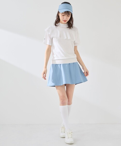 JUN&ROPE'（ジュンアンドロペ）の「ライトデニム風フレアスカート/UV・接触冷感（スカート・レディース・ブラック/サックスブルー/ネイビー・L/M/S）」の6枚目の写真