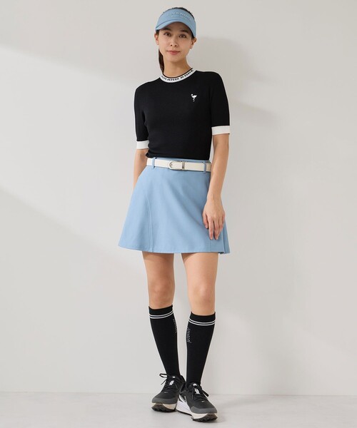 JUN&ROPE'（ジュンアンドロペ）の「ライトデニム風フレアスカート/UV・接触冷感（スカート・レディース・ブラック/サックスブルー/ネイビー・L/M/S）」の9枚目の写真