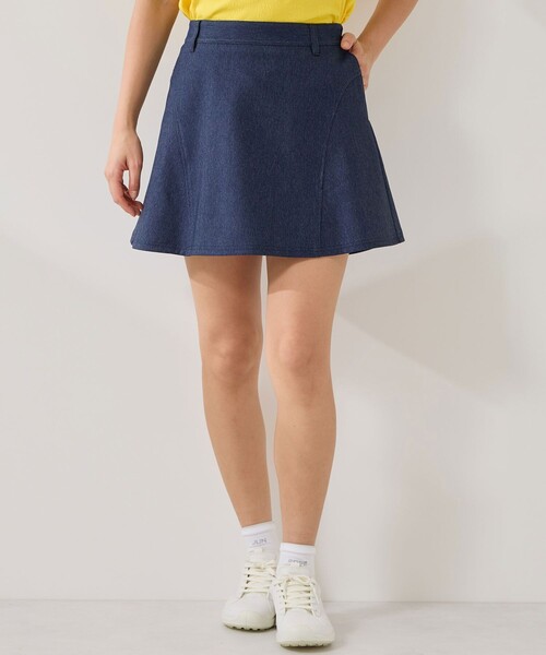 JUN&ROPE'（ジュンアンドロペ）の「ライトデニム風フレアスカート/UV・接触冷感（スカート・レディース・ブラック/サックスブルー/ネイビー・L/M/S）」の10枚目の写真