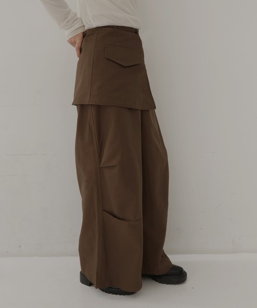 hellam（へラム）の「ラップスカート付きタックワイドパンツ（その他パンツ・レディース・ブラウン/ブラック・FREE）」の10枚目の写真
