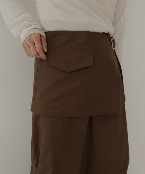 hellam（へラム）の「ラップスカート付きタックワイドパンツ（その他パンツ・レディース・ブラウン/ブラック・FREE）」の17枚目の写真