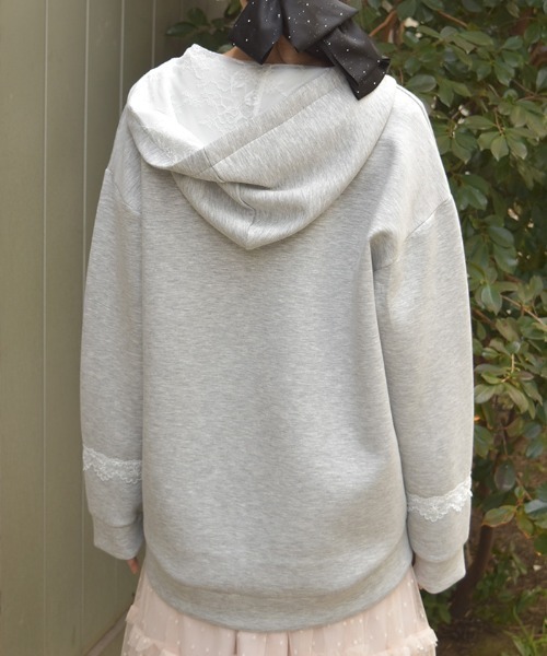 axes femme（アクシーズファム）の「ＵＶカットロングパーカー（カーディガン/ボレロ・レディース・キナリ/杢グレー/ブラック・FREE）」の6枚目の写真