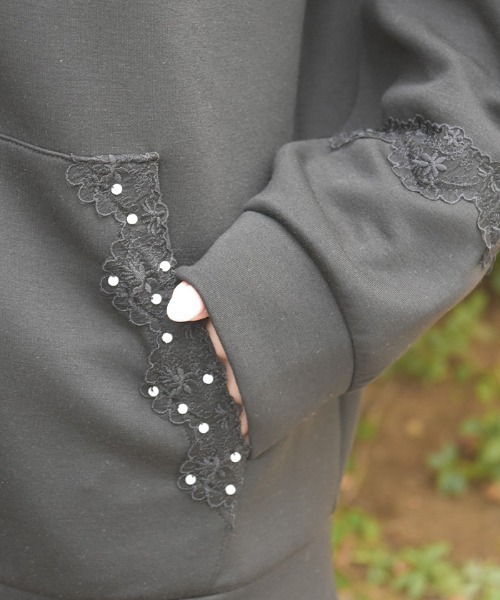 axes femme（アクシーズファム）の「ＵＶカットロングパーカー（カーディガン/ボレロ・レディース・キナリ/杢グレー/ブラック・FREE）」の11枚目の写真