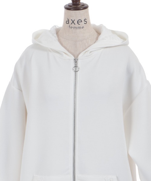 axes femme（アクシーズファム）の「ＵＶカットロングパーカー（カーディガン/ボレロ・レディース・キナリ/杢グレー/ブラック・FREE）」の19枚目の写真