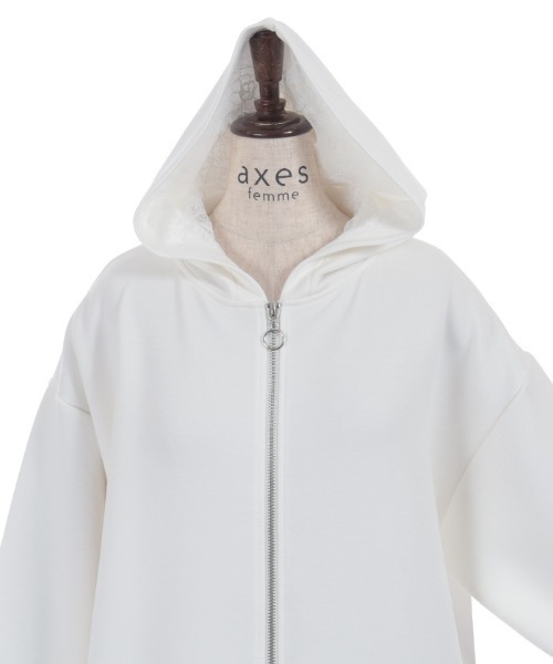 axes femme（アクシーズファム）の「ＵＶカットロングパーカー（カーディガン/ボレロ・レディース・キナリ/杢グレー/ブラック・FREE）」の21枚目の写真