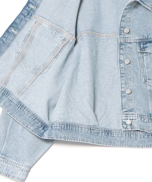 CECIL McBEE（セシルマクビー）の「10.0ozデニムオーバーシルエットGジャン（デニムジャケット・レディース・サックスブルー/ブルー・MEDIUM/LARGE）」の3枚目の写真