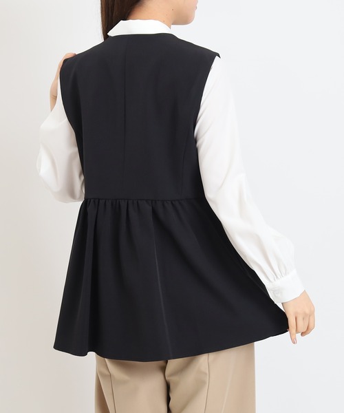 TRUDEA（トルディア）の「ノーカラー　ジレ　ジャケット（ノーカラージャケット・レディース・ブラック/チャコールグレー/ネイビー・MEDIUM/LARGE）」の6枚目の写真