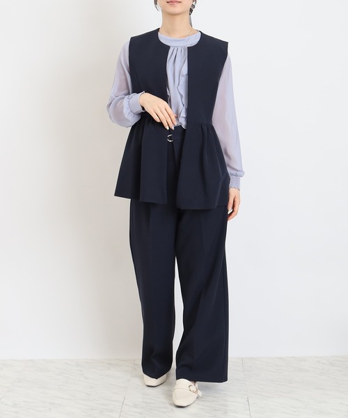 TRUDEA（トルディア）の「ノーカラー　ジレ　ジャケット（ノーカラージャケット・レディース・ブラック/チャコールグレー/ネイビー・MEDIUM/LARGE）」の15枚目の写真