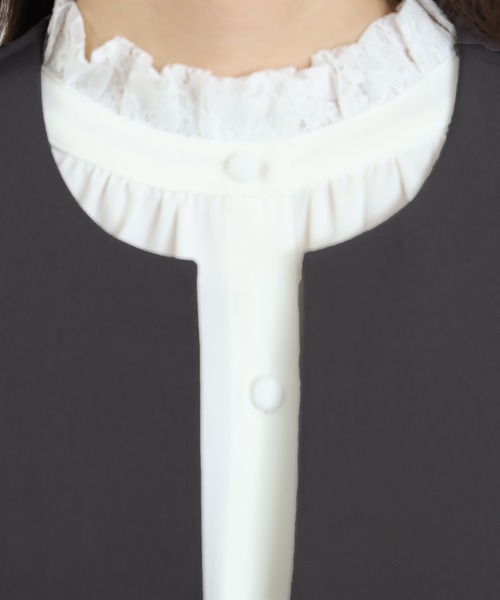 TRUDEA（トルディア）の「ノーカラー　ジレ　ジャケット（ノーカラージャケット・レディース・ブラック/チャコールグレー/ネイビー・MEDIUM/LARGE）」の18枚目の写真