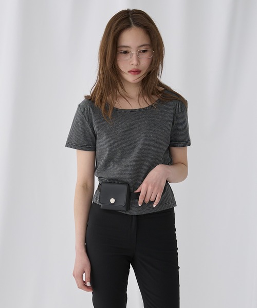 Unblend（アンブレンド）の「【Unblend】Uネック コンパクトアソート半袖Tシャツ（Tシャツ/カットソー・レディース・レッド/杢グレー/ネイビー/チャコール/アイボリー/ブラック・FREE）」の7枚目の写真