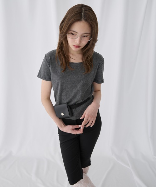 Unblend（アンブレンド）の「【Unblend】Uネック コンパクトアソート半袖Tシャツ（Tシャツ/カットソー・レディース・レッド/杢グレー/ネイビー/チャコール/アイボリー/ブラック・FREE）」の12枚目の写真