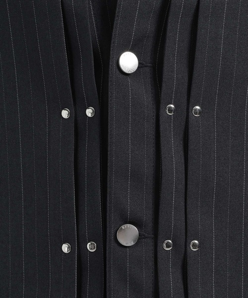 HARE（ハレ）の「【SET UP対応】メタルパーツトラッカーシャツブルゾン(HARE)（シャツ/ブラウス・メンズ・グレー/ブラック/パープル/ストライプ・SMALL/MEDIUM）」の17枚目の写真