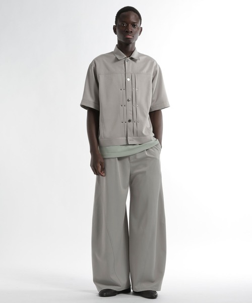 HARE（ハレ）の「【SET UP対応】メタルパーツトラッカーシャツブルゾン(HARE)（シャツ/ブラウス・メンズ・グレー/ブラック/パープル/ストライプ・SMALL/MEDIUM）」の9枚目の写真