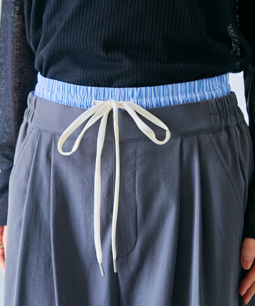 CROSS FUNCTION(クロスファンクション)の「《UV/吸水速乾》エブ楽 ダブルウエストイージーワイドパンツ【CROSS FUNCTION/クロスファンクション】(その他パンツ・レディース・チャコールグレー/ネイビー・M/L/LL)」の15枚目の写真