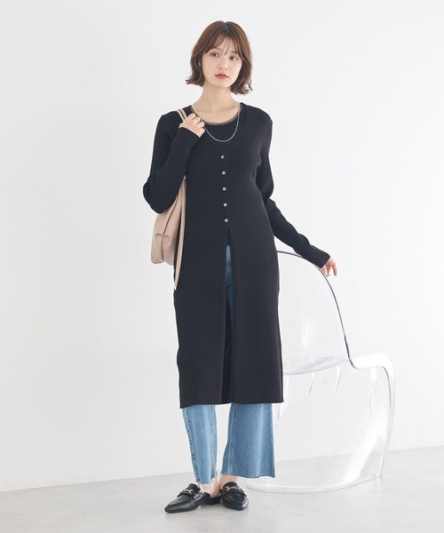 earth music&ecology（アースミュージックアンドエコロジー）の「エッジチュールラメテレコタンクトップ（タンクトップ・レディース・アイボリー/ベージュ/グレー/ブラック・S/M）」の8枚目の写真