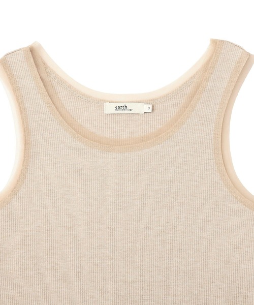 earth music&ecology（アースミュージックアンドエコロジー）の「エッジチュールラメテレコタンクトップ（タンクトップ・レディース・アイボリー/ベージュ/グレー/ブラック・S/M）」の17枚目の写真