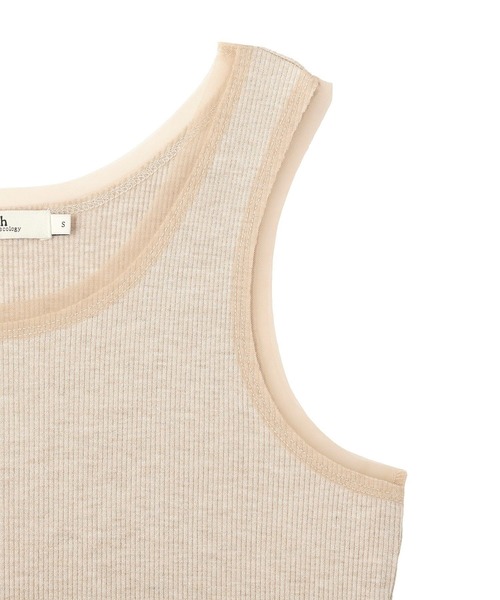 earth music&ecology（アースミュージックアンドエコロジー）の「エッジチュールラメテレコタンクトップ（タンクトップ・レディース・アイボリー/ベージュ/グレー/ブラック・S/M）」の18枚目の写真