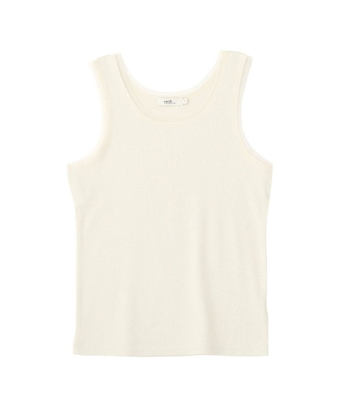 earth music&ecology（アースミュージックアンドエコロジー）の「エッジチュールラメテレコタンクトップ（タンクトップ・レディース・アイボリー/ベージュ/グレー/ブラック・S/M）」の22枚目の写真