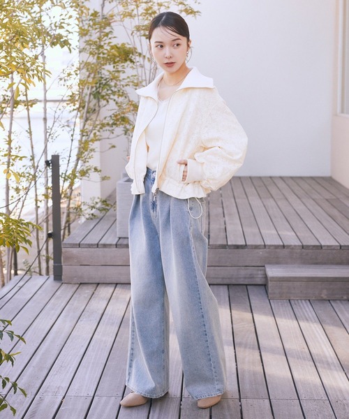 earth music&ecology（アースミュージックアンドエコロジー）の「エッジチュールラメテレコタンクトップ（タンクトップ・レディース・アイボリー/ベージュ/グレー/ブラック・S/M）」の14枚目の写真