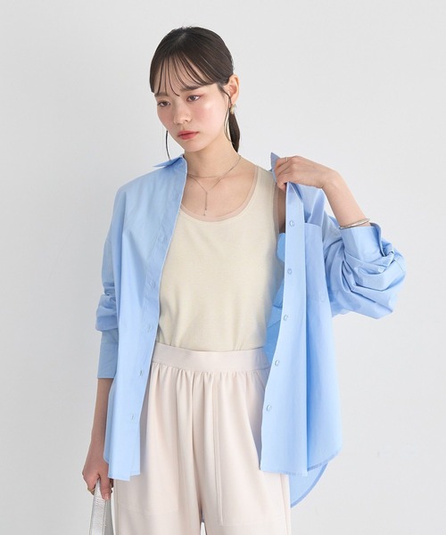 earth music&ecology（アースミュージックアンドエコロジー）の「エッジチュールラメテレコタンクトップ（タンクトップ・レディース・アイボリー/ベージュ/グレー/ブラック・S/M）」の11枚目の写真