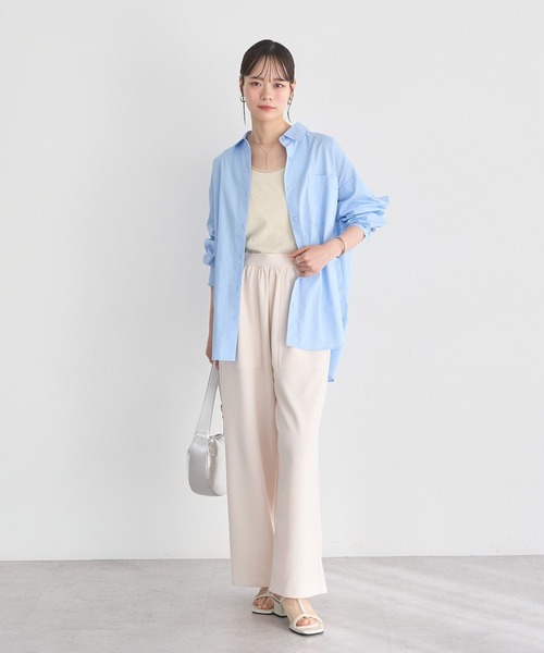 earth music&ecology（アースミュージックアンドエコロジー）の「エッジチュールラメテレコタンクトップ（タンクトップ・レディース・アイボリー/ベージュ/グレー/ブラック・S/M）」の12枚目の写真