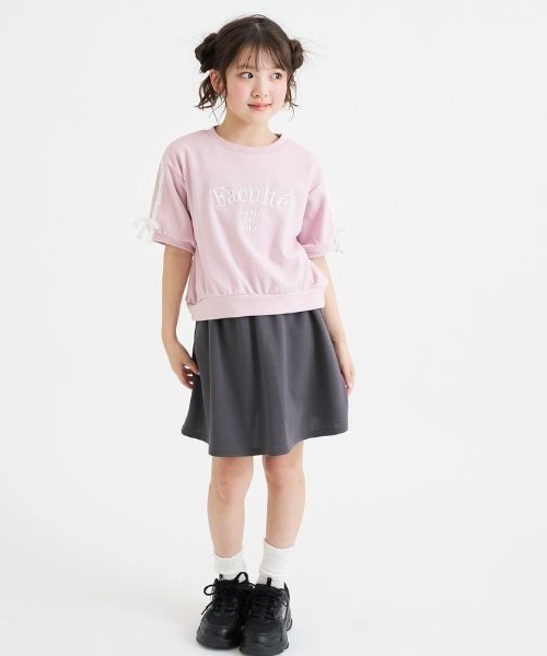 PINK-latte（ピンクラテ）の「レースライン半袖ポンチトップス＋スカートSETUP（セットアップ・キッズ・ライトピンク/ブラック/ホワイト系その他・150cm/140cm/130cm/120cm/160cm）」の20枚目の写真