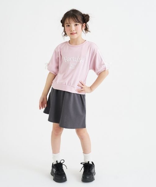 PINK-latte（ピンクラテ）の「レースライン半袖ポンチトップス＋スカートSETUP（セットアップ・キッズ・ライトピンク/ブラック/ホワイト系その他・150cm/140cm/130cm/120cm/160cm）」の21枚目の写真