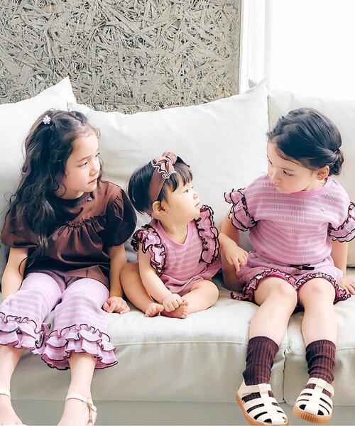 apres les cours（アプレレクール）の「【WEB限定】ワッフルフリルTシャツ（Tシャツ/カットソー・キッズ・アイボリー/ブラック/グリーン/イエロー/その他2・140/130/120/110/100/90/80）」の8枚目の写真