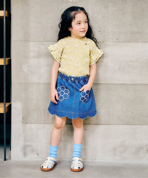 apres les cours（アプレレクール）の「【WEB限定】ワッフルフリルTシャツ（Tシャツ/カットソー・キッズ・アイボリー/ブラック/グリーン/イエロー/その他2・140/130/120/110/100/90/80）」の13枚目の写真