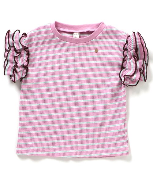 apres les cours（アプレレクール）の「【WEB限定】ワッフルフリルTシャツ（Tシャツ/カットソー・キッズ・アイボリー/ブラック/グリーン/イエロー/その他2・140/130/120/110/100/90/80）」の19枚目の写真