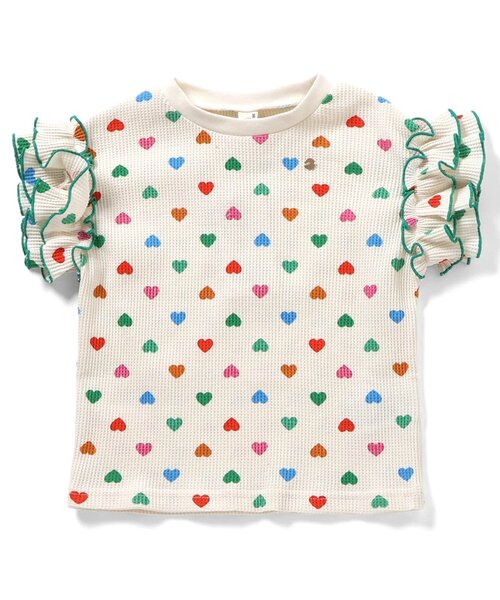 apres les cours（アプレレクール）の「【WEB限定】ワッフルフリルTシャツ（Tシャツ/カットソー・キッズ・アイボリー/ブラック/グリーン/イエロー/その他2・140/130/120/110/100/90/80）」の9枚目の写真