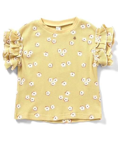 apres les cours（アプレレクール）の「【WEB限定】ワッフルフリルTシャツ（Tシャツ/カットソー・キッズ・アイボリー/ブラック/グリーン/イエロー/その他2・140/130/120/110/100/90/80）」の12枚目の写真
