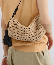 SALON adam et rope' | 【W S(ドゥーブル)】レザーハンドルラフィアミニバッグ(ハンドバッグ)