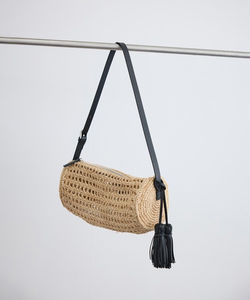 SALON adam et rope'（サロン アダム エ ロペ）の「【W S（ドゥーブル）】レザーハンドルラフィアミニバッグ（ハンドバッグ・レディース・ベージュ・FREE）」の10枚目の写真