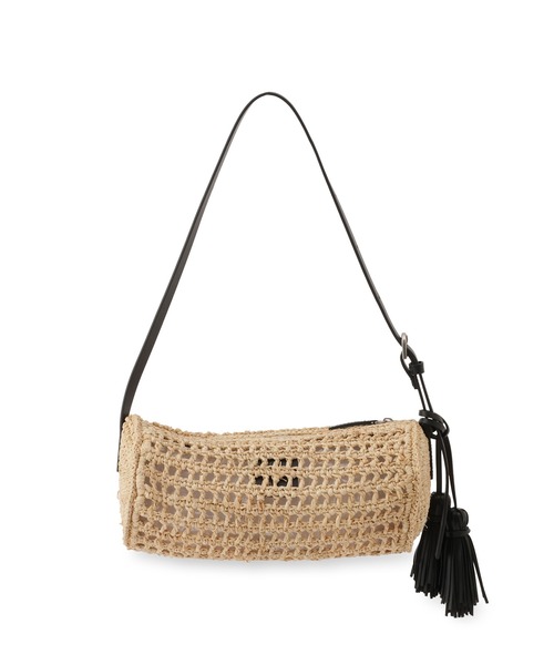 SALON adam et rope'（サロン アダム エ ロペ）の「【W S（ドゥーブル）】レザーハンドルラフィアミニバッグ（ハンドバッグ・レディース・ベージュ・FREE）」の5枚目の写真