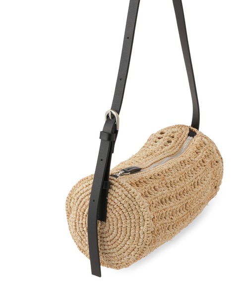 SALON adam et rope'（サロン アダム エ ロペ）の「【W S（ドゥーブル）】レザーハンドルラフィアミニバッグ（ハンドバッグ・レディース・ベージュ・FREE）」の4枚目の写真