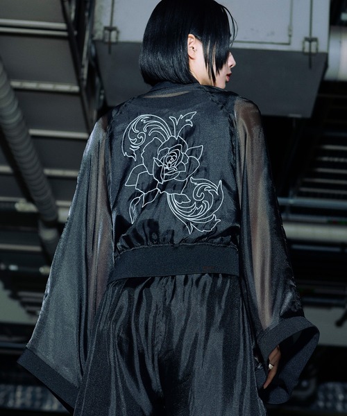 Ellno Loset(エルノロゼット)の「和スリーブアソート刺繍シアーブルゾン/SETUP対応(ブルゾン・メンズ・ブラック/ブラック系その他・LARGE/MEDIUM/SMALL)」の2枚目の写真