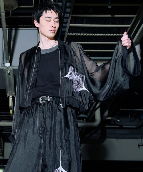 Ellno Loset(エルノロゼット)の「和スリーブアソート刺繍シアーブルゾン/SETUP対応(ブルゾン・メンズ・ブラック/ブラック系その他・LARGE/MEDIUM/SMALL)」の4枚目の写真