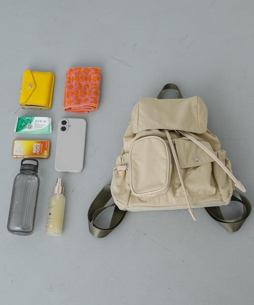 SENSE OF PLACE by URBAN RESEARCH（センスオブプレイスバイアーバンリサーチ）の「撥水マルチポケットナイロンリュック（バックパック/リュック・レディース・ブラック/ベージュ・ONE）」の2枚目の写真