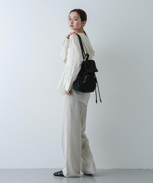 SENSE OF PLACE by URBAN RESEARCH（センスオブプレイスバイアーバンリサーチ）の「撥水マルチポケットナイロンリュック（バックパック/リュック・レディース・ブラック/ベージュ・ONE）」の6枚目の写真