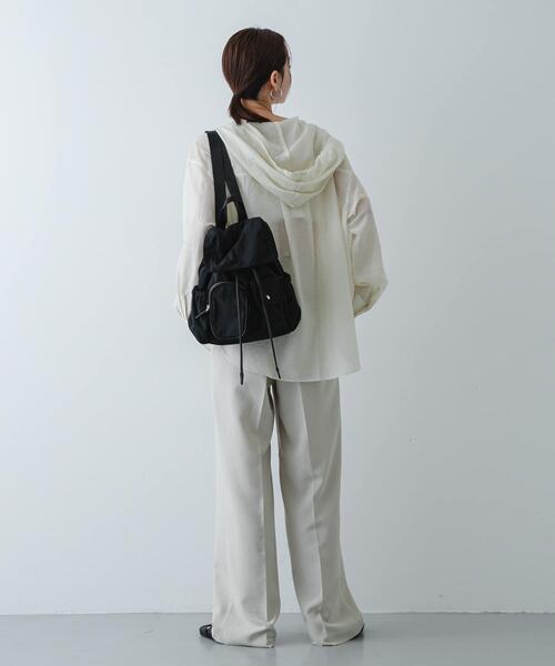 SENSE OF PLACE by URBAN RESEARCH（センスオブプレイスバイアーバンリサーチ）の「撥水マルチポケットナイロンリュック（バックパック/リュック・レディース・ブラック/ベージュ・ONE）」の7枚目の写真