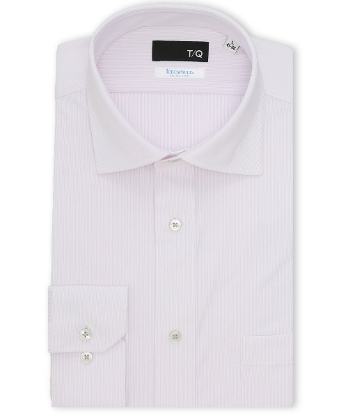 TAKA-Q(タカキュー)の「ワイシャツ メンズ ストレッチ 接触冷感 速乾 ノンアイロン アイスカプセル ワイドカラー 長袖 ビジネス ドレス NEWスタンダードフィット(ビジネスシャツ・メンズ・ピンク系その他・首回り37cm-裄丈80cm/首回り39cm-裄丈80cm/首回り39cm-裄丈84cm/首回り41cm-裄丈82cm/首回り41cm-裄丈86cm/首回り43cm-裄丈82cm/首回り43cm-裄丈86cm/首回り45cm-裄丈86cm)」の1枚目の写真
