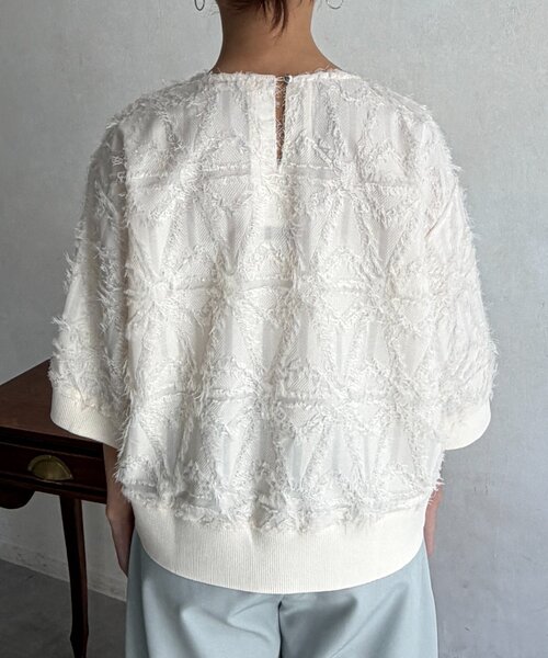 Chez toi(シェトワ)の「リブ切替花柄JQプルオーバー(シャツ/ブラウス・レディース・ブラック/オレンジ/ホワイト系その他・FREE)」の15枚目の写真