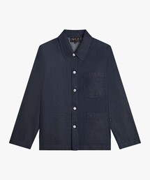 agnes b.（アニエスベー）の「メンズ デニム シャンブレー 長袖 ジャケット "Sanshui"（ノーカラージャケット）」